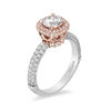 Thumbnail Image 2 of Enchanted Disney Princess 1-1/2 CT. T.W. Diamond Cushion Frame Crown Engagement Ring in 14K Two-Tone Gold