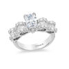 Thumbnail Image 1 of Enchanted Disney Snow White 1-3/4 CT. T.W. Emerald-Cut Diamond Bow Engagement Ring in 14K White Gold