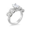 Thumbnail Image 1 of Enchanted Disney Snow White 1-3/4 CT. T.W. Emerald-Cut Diamond Bow Engagement Ring in 14K White Gold