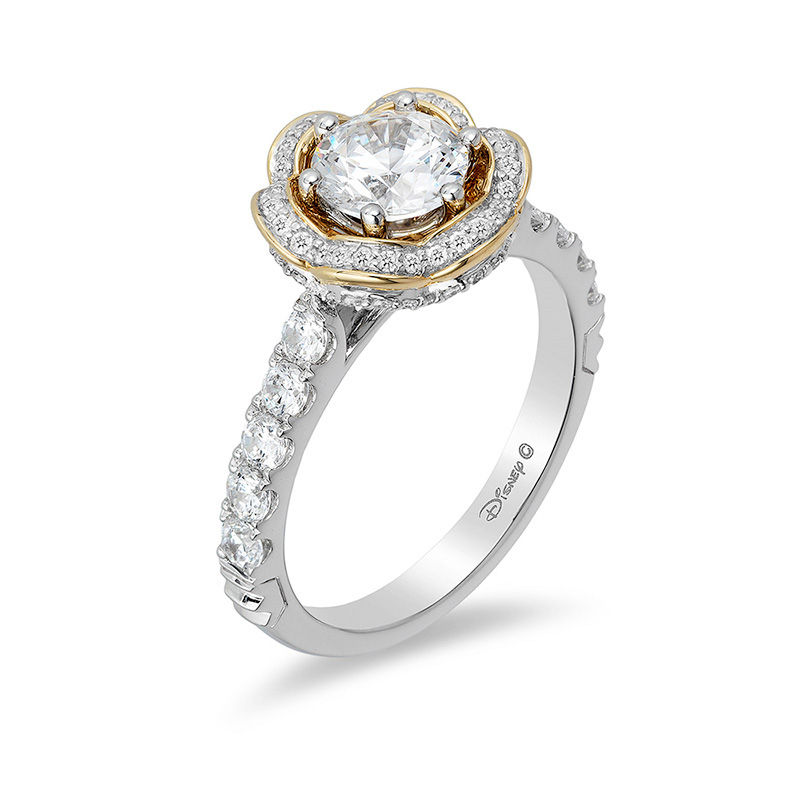 Enchanted Disney Belle 1-1/2 CT. T.W. Diamond Frame Engagement Ring in 14K Two-Tone Gold