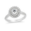 Thumbnail Image 1 of Enchanted Disney Princess 1 CT. T.W. Diamond Double Frame Crown Engagement Ring in 14K Two-Tone Gold