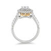 Thumbnail Image 2 of Enchanted Disney Princess 1 CT. T.W. Diamond Double Frame Crown Engagement Ring in 14K Two-Tone Gold