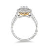 Thumbnail Image 3 of Enchanted Disney Princess 1 CT. T.W. Diamond Double Frame Crown Engagement Ring in 14K Two-Tone Gold