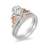 Thumbnail Image 2 of Enchanted Disney Princess 7/8 CT. T.W. Pear-Shaped Diamond Frame Tiara Bridal Set in 14K Two-Tone Gold