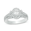 Thumbnail Image 1 of Vera Wang Love Collection 1-1/2 CT. T.W. Oval Diamond Frame Engagement Ring in 14K White Gold