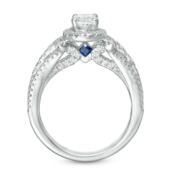 Vera Wang Love Collection 1-1/2 CT. T.w. Oval Diamond Frame Engagement Ring in 14K White Gold