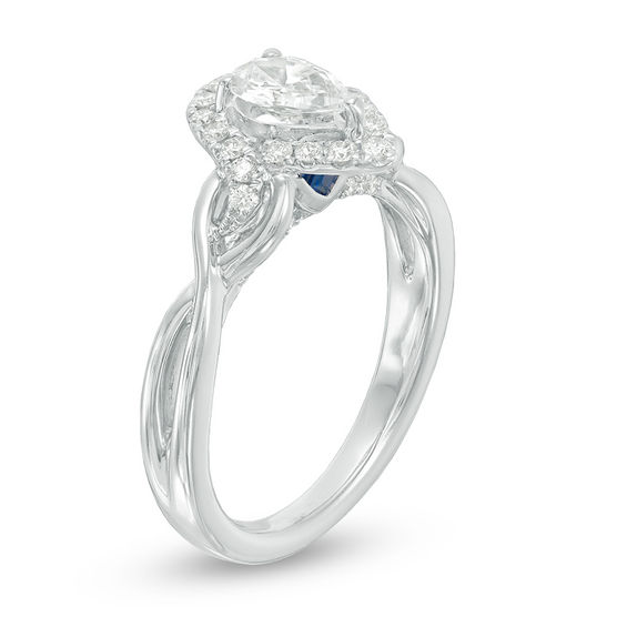 Vera Wang Love Collection 1 CT. T.w. Pear-Shaped Diamond Frame Twist Engagement Ring in 14K White Gold