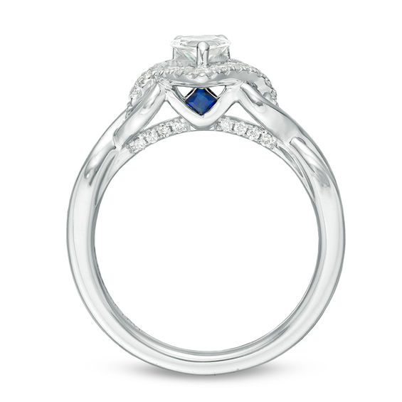 Vera Wang Love Collection 1 CT. T.w. Pear-Shaped Diamond Frame Twist Engagement Ring in 14K White Gold