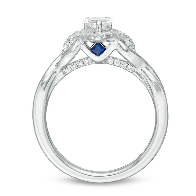 Main Image 3 of Vera Wang Love Collection 1 CT. T.W. Pear-Shaped Diamond Frame Twist Engagement Ring in 14K White Gold