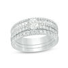 Thumbnail Image 1 of 1-1/2 CT. T.W. Diamond Three Piece Bridal Set in 14K White Gold