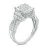 Thumbnail Image 2 of 1 CT. T.W. Composite Princess-Cut Diamond Collar Engagement Ring in 14K White Gold