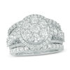 Thumbnail Image 1 of 3-1/2 CT. T.W. Diamond Double Frame Three Piece Bridal Set in 14K White Gold