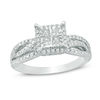 Thumbnail Image 1 of 1/2 CT. T.W. Quad Princess-Cut Diamond Frame Engagement Ring in 10K White Gold