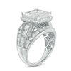 Thumbnail Image 2 of 3 CT. T.W. Composite Princess-Cut Diamond Three Row Engagement Ring in 14K White Gold