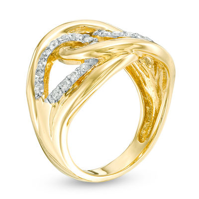 1/2 CT. T.W. Diamond Interlocking Loops Ring in 10K Gold | Zales