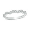Thumbnail Image 1 of 1/10 CT. T.W. Diamond Wavy Stackable Band in 10K White Gold