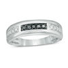 Thumbnail Image 0 of Men's 3/8 CT. T.W. Enhanced Black and White Diamond Wedding Band in 10K White Gold