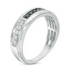 Thumbnail Image 1 of Men's 3/8 CT. T.W. Enhanced Black and White Diamond Wedding Band in 10K White Gold