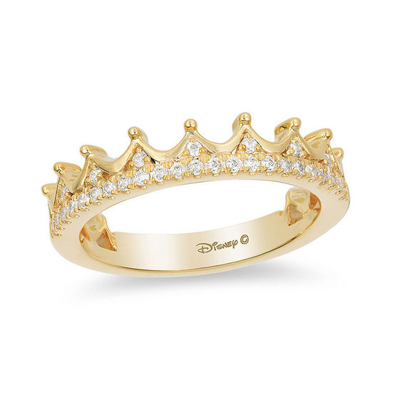 Enchanted Disney Princess 1/6 CT. T.w. Diamond Tiara Wedding Band in 14K Gold