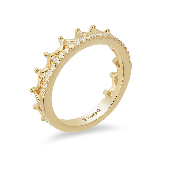 Enchanted Disney Princess 1/6 CT. T.w. Diamond Tiara Wedding Band in 14K Gold