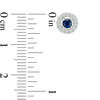 Thumbnail Image 2 of Vera Wang Love Collection Blue Sapphire and 1/6 CT. T.W. Diamond Frame Stud Earrings in Sterling Silver