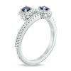 Thumbnail Image 2 of Vera Wang Love Collection Blue Sapphire and 1/5 CT. T.W. Diamond Bypass Ring in Sterling Silver