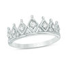 Thumbnail Image 0 of Lab-Created White Sapphire Crown Ring in Sterling Silver
