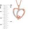 Thumbnail Image 2 of 6.0mm Morganite and Lab-Created White Sapphire Heart Pendant in 10K Rose Gold