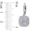 Thumbnail Image 3 of 1 CT. T.W. Composite Diamond Double Cushion Frame Drop Earrings in Sterling Silver