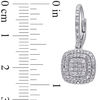 Thumbnail Image 2 of 1/2 CT. T.W. Composite Diamond Double Cushion Frame Drop Earrings in Sterling Silver