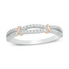Thumbnail Image 1 of 1/4 CT. T.W. Diamond Two Row Collar Anniversary Band in 14K Two-Tone Gold