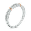 Thumbnail Image 2 of 1/4 CT. T.W. Diamond Two Row Collar Anniversary Band in 14K Two-Tone Gold