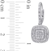 Thumbnail Image 3 of 1/2 CT. T.W. Composite Diamond Double Cushion Frame Drop Earrings in Sterling Silver