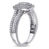 Thumbnail Image 1 of 1/2 CT. T.W. Composite Diamond Double Cushion Frame Ring in Sterling Silver