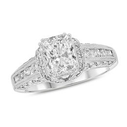 1-3/4 CT. T.W. Radiant-Cut Diamond Collar Vintage-Style Engagement Ring in 14K White Gold (I/SI2)