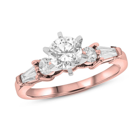 Zales Rose Gold Engagement Ring 3/4 CT. T.W. Diamond Bypass