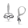 Thumbnail Image 1 of Diamond Accent Infinity Heart Drop Earrings in Sterling Silver with Black Rhodium
