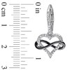 Thumbnail Image 3 of Diamond Accent Infinity Heart Drop Earrings in Sterling Silver with Black Rhodium