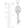 Thumbnail Image 3 of Enchanted Disney Princess 1/20 CT. T.W. Diamond Castle Key Pendant in Sterling Silver – 19"