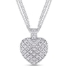 Thumbnail Image 1 of 1 CT. T.W. Diamond Three Strand Heart Pendant in Sterling Silver - 17"