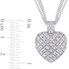 Thumbnail Image 2 of 1 CT. T.W. Diamond Three Strand Heart Pendant in Sterling Silver - 17"