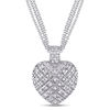 Thumbnail Image 1 of 1 CT. T.W. Diamond Three Strand Heart Pendant in Sterling Silver - 17"