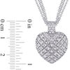 Thumbnail Image 2 of 1 CT. T.W. Diamond Three Strand Heart Pendant in Sterling Silver - 17"