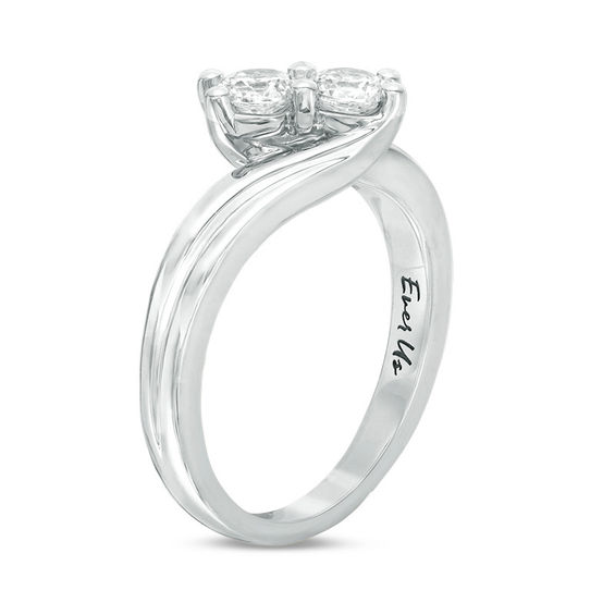 Ever UsÂ® / CT. T.w. Two-Stone Diamond Bypass Ring in 14K White Gold