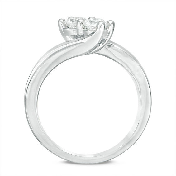 Ever UsÂ® / CT. T.w. Two-Stone Diamond Bypass Ring in 14K White Gold