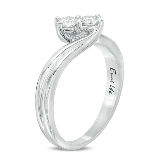 Ever UsÂ® 1/3 CT. T.w. Two-Stone Diamond Bypass Ring in 14K White Gold