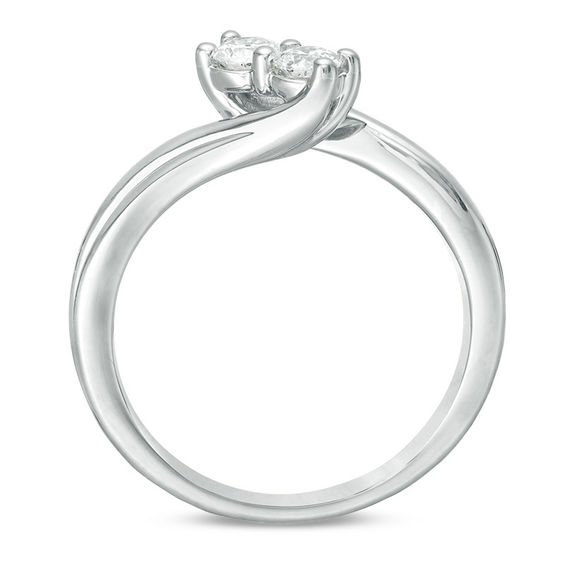 Ever UsÂ® 1/3 CT. T.w. Two-Stone Diamond Bypass Ring in 14K White Gold