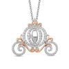 Thumbnail Image 1 of Enchanted Disney Cinderella 1/2 CT. T.W. Diamond Carriage Pendant in 10K Two-Tone Gold - 19"