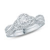 Thumbnail Image 1 of 1/2 CT. T.W. Diamond Frame Twist Bridal Set in 10K White Gold