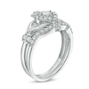 Thumbnail Image 2 of 1/2 CT. T.W. Diamond Claddagh Bridal Set in 10K White Gold